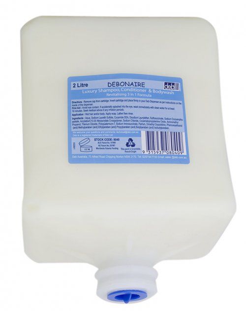DEB Cutan 3 in 1 Shampoo, Conditioner & Bodywash 2L Cartridge (6)