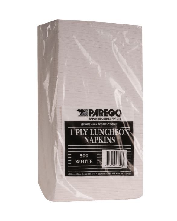 1-ply Lunch Napkin Quarter Fold White 6 x 500