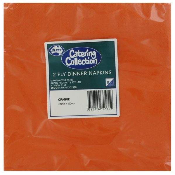 ALPEN 2ply Dinner Napkin Orange 10x100