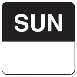 DAYDOT Day Of Week 24mm Squares Dissolvable Sunday (1000)