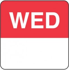 DAYDOT Day Of Week 24mm Squares Dissolvable Wednesday (1000)