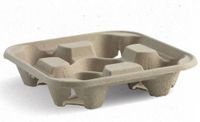 BIOPAK BioCup 4 Cup Tray Carrier Natural 300