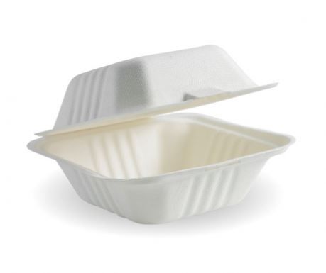 BIOPAK Clamshell Burger White 150 x 150 x 80mm 4 x 125 B-HL-66