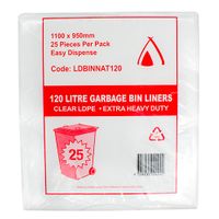Garbage Bag 120L 950 x 1100mm Natural XHD 4x25