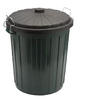 EDCO Garbage Bin 55L Plastic W/Lid Green