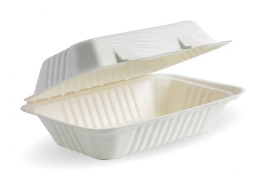 BIOPAK Clamshell Snack White 230 x 150 x 80mm 2 x 125 B-HL-96