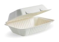 BIOPAK Clamshell Snack White 230 x 150 x 80mm 2 x 125 B-HL-96