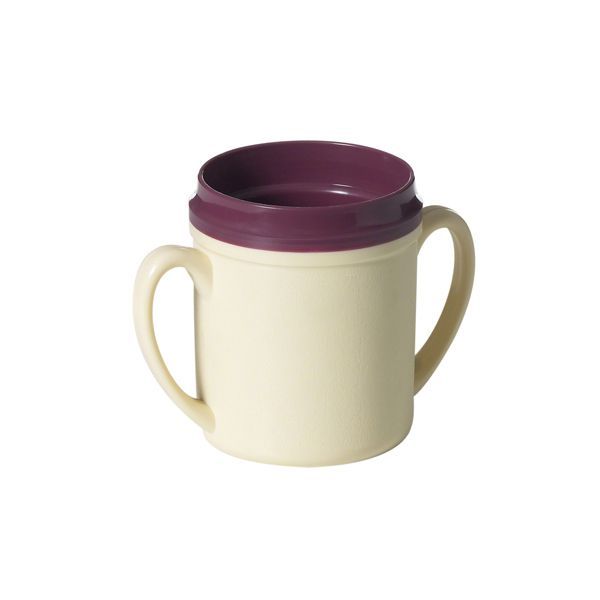 Insulated Mug Double Handled 250ml Yellow/Burgundy