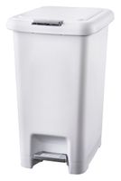 OATES 30L Push/Pedal Bin White