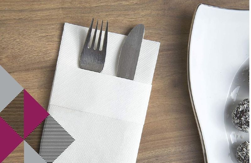 Deluxe Dinner Napkin Quilted White Pocket Fold 10x100