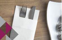 ULTIMATE Dinner Napkin Quilted White Pocket Fold 10x100