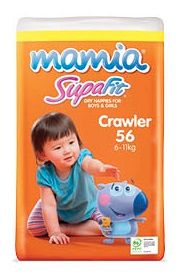 Premium Nappies Size 3 Crawler 6-11Kg (Orange) (56)