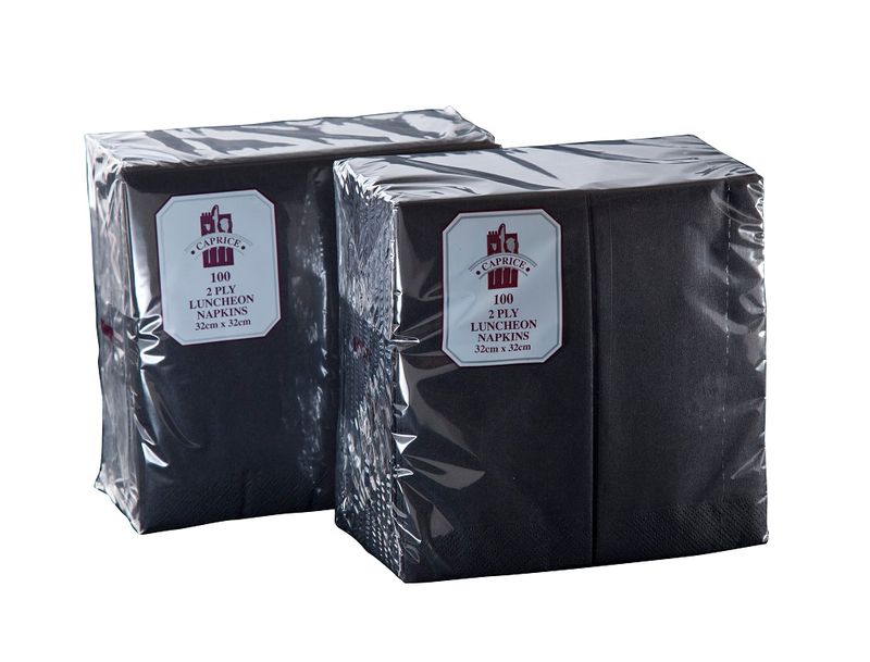ALPEN 2Ply Lunch Napkin Black 20x100
