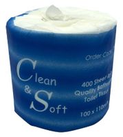 CLEAN & SOFT 2Ply Toilet Roll 400 Sheet (48)