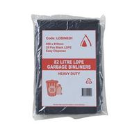 Garbage Bag 82L 810 x 950mm Black HD 10x25