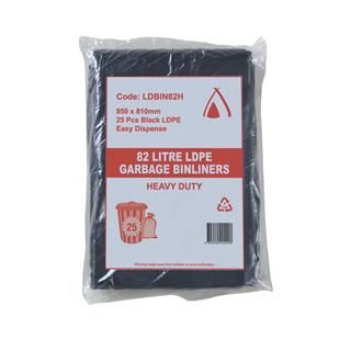 Garbage Bag 82L 810 x 950mm Black HD 10x25