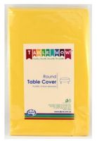 Plastic Round Table Cover Yellow (12)