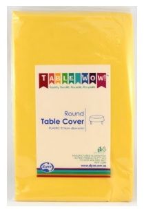 Plastic Round Table Cover Yellow (12)