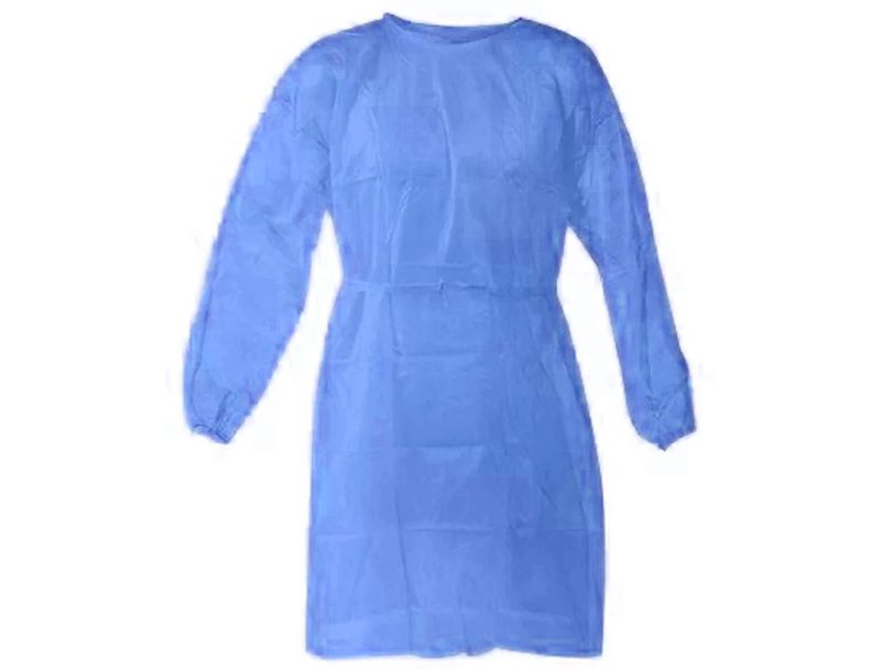 Impervious PP+PE Isolation Gown AAMI Level 2 Blue (10x10)