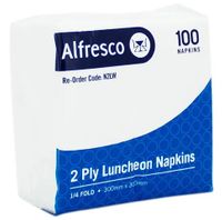 Lunch Napkin 2Ply Quarter Fold White 20 x 100