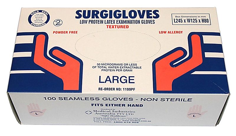Latex Glove P/Free Large 10x100