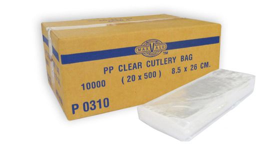 Polypropylene Bag Cutlery 260 x 85mm 20x500