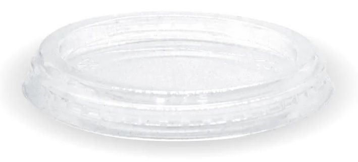 BIOPAK Flat Lid No Hole for 60-280ml Sauce Cup Clear 20 x 50