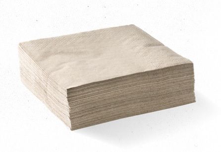 BIOPAK Cocktail Napkin 2Ply Natural Corner Embossed 8x250