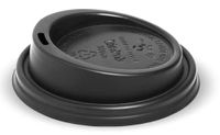 BIOPAK Black PLA Lid for 6 to 12oz BioCups 20 x 50