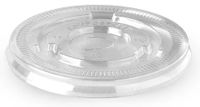 BIOPAK Clear PLA Flat Slot Lid Suits Paper Cold Cup 12-22oz 20 x 50