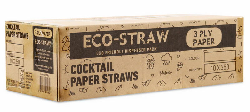 BYGREEN BioStraws Standard Paper Black (2500)