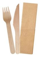 GREENMARK Wooden Fork/Knife/Napkin (400)