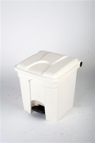 Pedal Bin 30L White Base White Lid