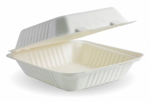 BIOPAK Clamshell White 200 x 220 x 90mm 2 x 100 B-DHL-81