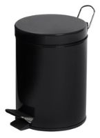 COMPASS Round Black Powder Coated Pedal Bin 5L