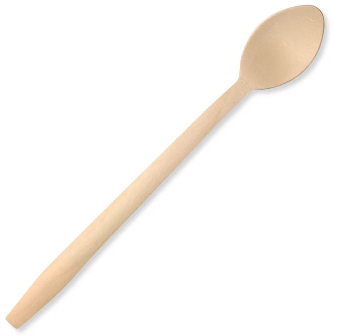 BIOPAK Coated Wooden Tall Teaspoon 20cm 10 x 100