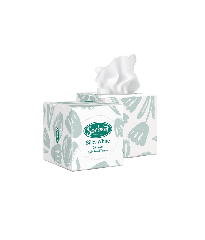 SORBENT Professional Silky White Facial Tissue 2Ply 24 x 90 Cubes