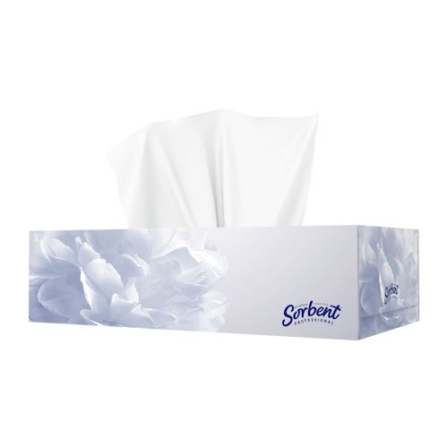 SORBENT Professional Silky White Facial Tissue 2-ply 100 Sheet (48)