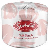 SORBENT Professional Soft Touch 2Ply Toilet Roll 400 Sheet (48)