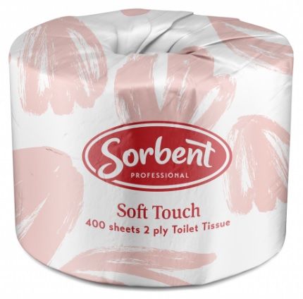 SORBENT Professional Soft Touch 2Ply Toilet Roll 400 Sheet (48)