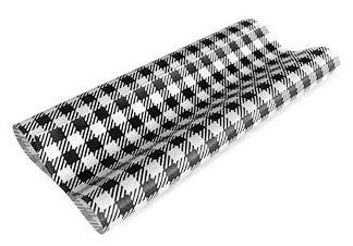 Greaseproof Paper Gingham Black 190 x 150mm (400)