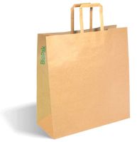 BIOPAK Flat Handle Kraft Paper Bag Medium (200)