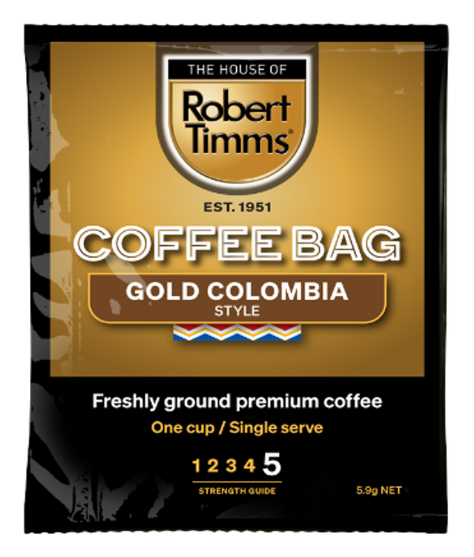ROBERT TIMMS Gold Colombia Coffee Bags (100)