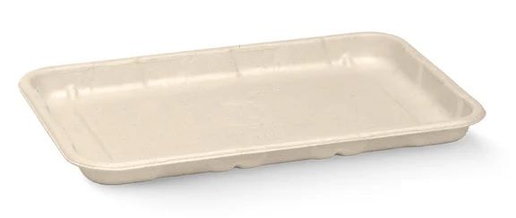 BIOPAK B-Tray Biocane Produce Tray 8x5 Natural 4 x 125