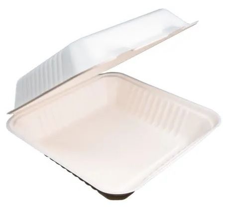 Sugarcane Clamshell Dinner White 229 x 229 x 80mm 4 x 50