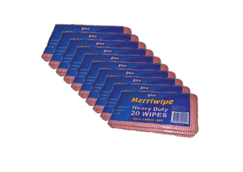 Merriwipe Heavy Duty 600 x 450mm Red 20pk (10)