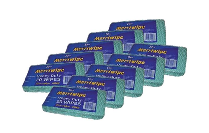 Merriwipe Heavy Duty 600 x 450mm Green 20pk (10)