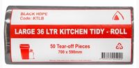 Kitchen Tidy Liners Large 36L 700 x 590mm Black 20x50