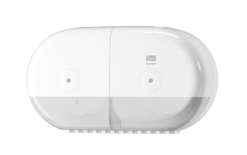 TORK SmartOne Twin Mini Toilet Roll Dispenser Elevation White T9