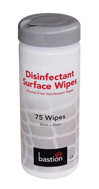 BASTION Disinfectant Surface Wipes 42 x 14cm 75 wipes/Canister (12)